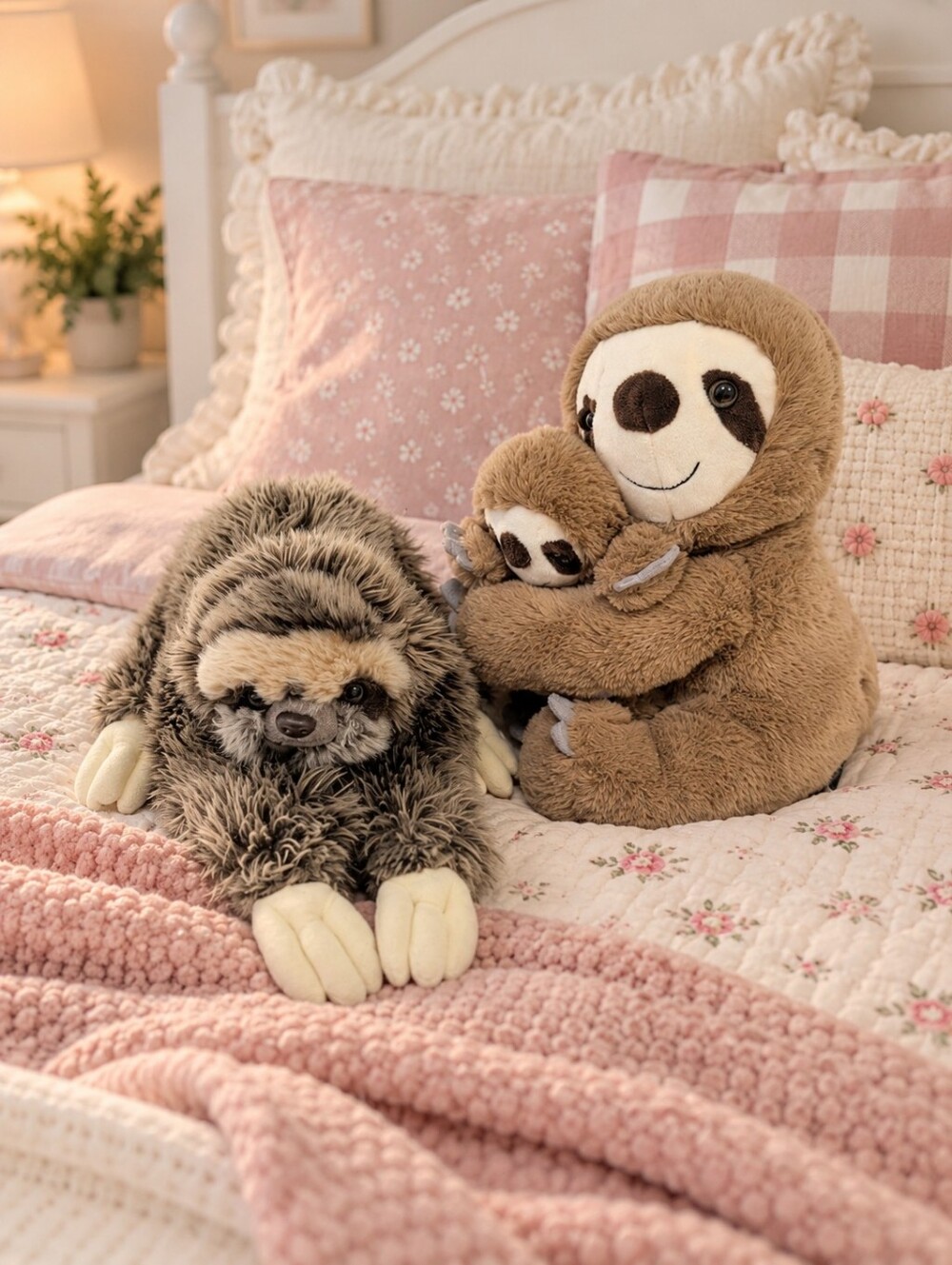 Sloth plush Animals - One Mama And Baby And One Laying Down